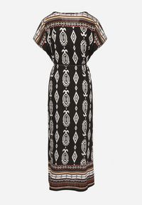 Born2be - Czarna Pudełkowa Sukienka z Wiskozy w Etniczny Wzór Mirosela. Okazja: na co dzień. Kolor: czarny. Materiał: wiskoza. Długość rękawa: krótki rękaw. Styl: elegancki, casual, klasyczny #6