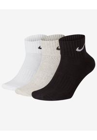 Nike U NK V CUSH ANKLE- 3P VALUE Skarpety Unisex. Kolor: szary. Materiał: syntetyk, bawełna, materiał