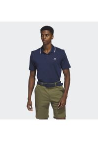 Adidas - Go-To Piqué Golf Polo Shirt. Typ kołnierza: polo, golf. Kolor: niebieski. Materiał: materiał #1