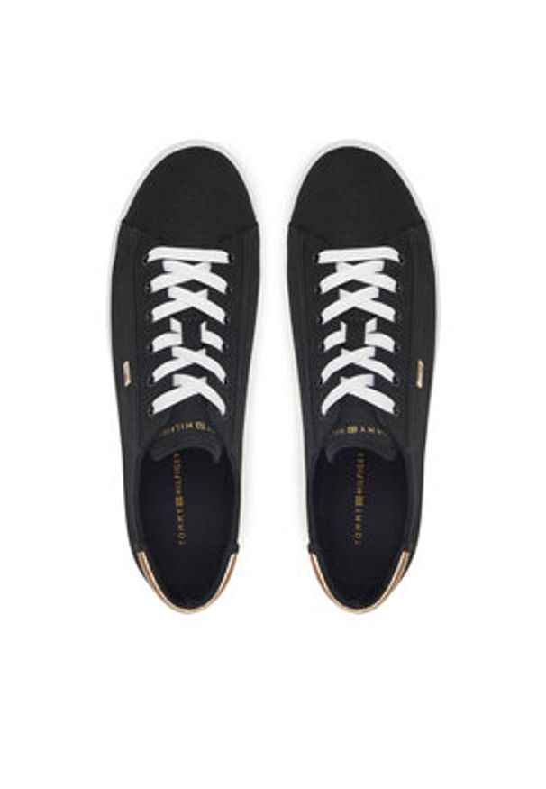 TOMMY HILFIGER - Tommy Hilfiger Tenisówki Vulc Canvas Lace Up Sneaker FW0FW08647 Czarny. Kolor: czarny. Materiał: materiał