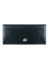 Wittchen - Damski skórzany portfel z herbem poziomy. Kolor: niebieski. Materiał: skóra #1
