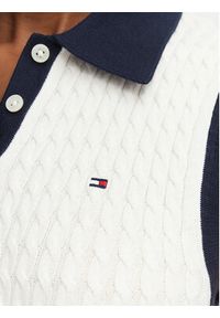 TOMMY HILFIGER - Tommy Hilfiger Sweter Fine Gg Cable WW0WW50102 Kremowy Regular Fit. Kolor: kremowy. Materiał: bawełna #3