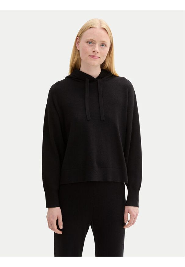 Tom Tailor Denim Sweter 1043338 Czarny Relaxed Fit. Kolor: czarny. Materiał: syntetyk, wiskoza