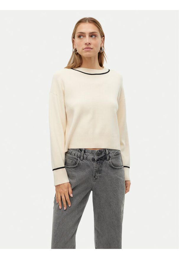 Vero Moda Sweter Saba 10318077 Écru Regular Fit. Materiał: syntetyk