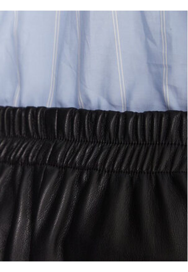 Marella Spodnie z imitacji skóry Anello 2525786062 Czarny Wide Leg. Kolor: czarny. Materiał: skóra