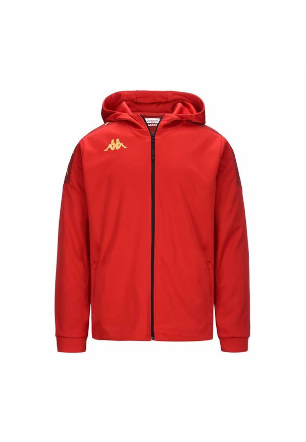 Kurtka z dresu Kappa Grevolo. Kolor: czerwony. Materiał: dresówka. Sport: piłka nożna, fitness