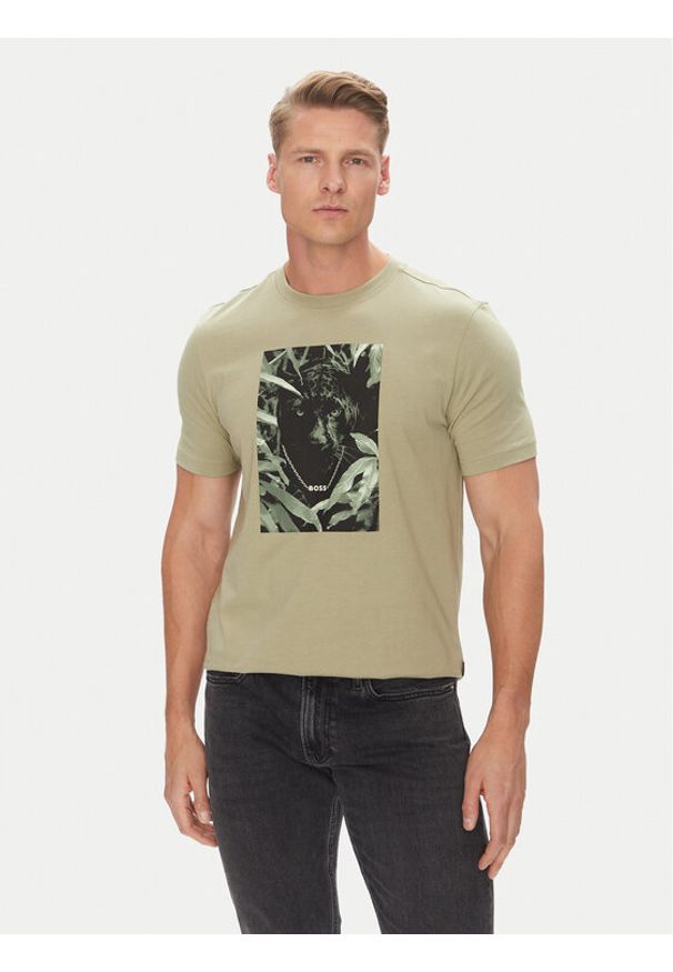 BOSS T-Shirt Te_Animali 50546362 Zielony Regular Fit. Kolor: zielony. Materiał: bawełna