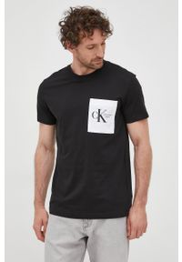 Calvin Klein Jeans t-shirt bawełniany kolor czarny z nadrukiem. Kolor: czarny. Materiał: bawełna. Wzór: nadruk