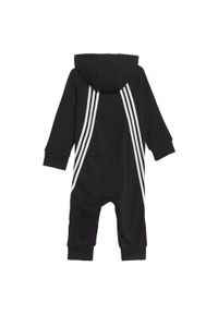 Kombinezon Adidas Fi Onesie pajacyk czarny bawełniany. Kolor: biały, wielokolorowy, czarny. Materiał: bawełna, poliester