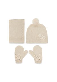 Komplet czapka, komin i rękawiczki Mayoral. Kolor: beżowy #1