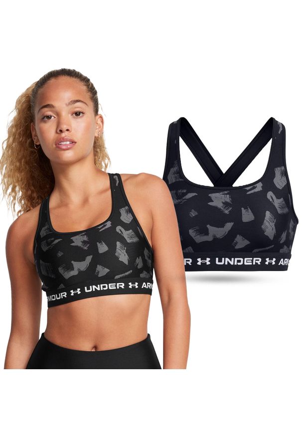 Stanik sportowy damski treningowy Under Armour biustonosz sportowy. Kolor: czarny. Sport: bieganie