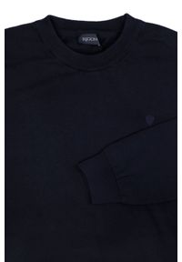 Klasyczny Sweter Męski - Rigon - Bawełna - Ciemny Granat. Kolor: niebieski. Materiał: bawełna. Wzór: nadruk. Styl: klasyczny #3