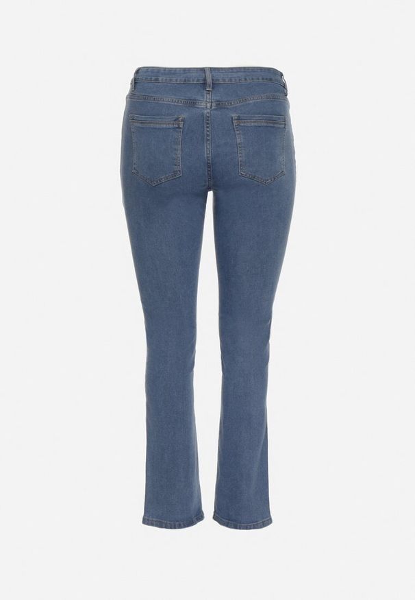Born2be - Niebieskie Jeansy z Wysokim Stanem Regular z Bawełną Olsemi. Stan: podwyższony. Kolekcja: plus size. Kolor: niebieski