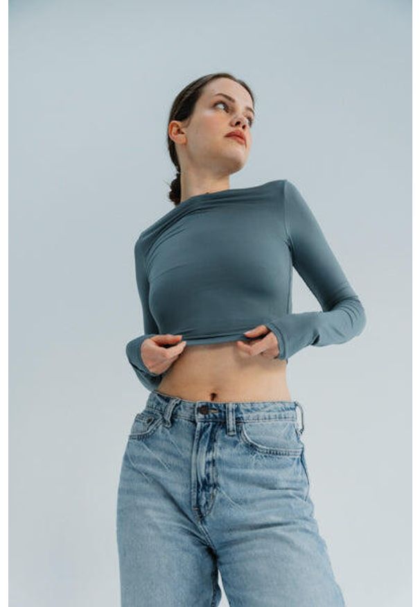 MOONHOLI - Longsleeve do jogi damski Moonholi Vogue z długim rękawem. Kolor: szary. Długość rękawa: długi rękaw. Długość: długie. Sport: joga i pilates