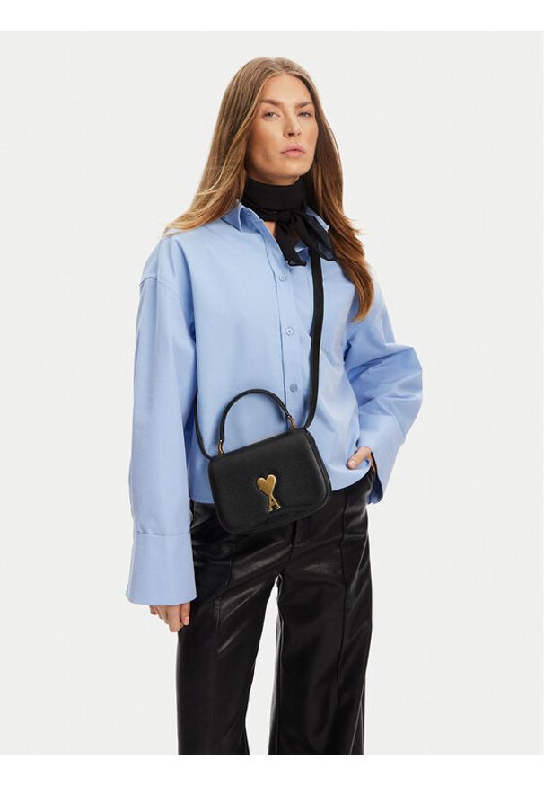 AMI PARIS - AMI Paris Torebka ULL007.AL0036 Czarny. Kolor: czarny. Materiał: skórzane. Styl: street