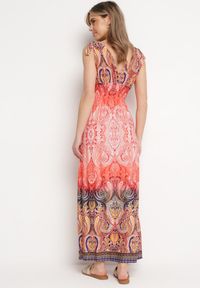 Born2be - Pomarańczowa Sukienka Boho na Lato ze Sznurkami na Ramionach i Gumką w Talii Aharleta. Kolor: pomarańczowy. Sezon: lato. Styl: boho #6