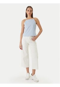 Calvin Klein Jeans Top Ponte LV044F206G Niebieski Slim Fit. Kolor: niebieski. Materiał: syntetyk #3