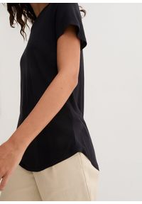 bonprix - Długi T-shirt z miękkiej wiskozy. Kolor: czarny. Materiał: wiskoza, bawełna. Długość: długie #3