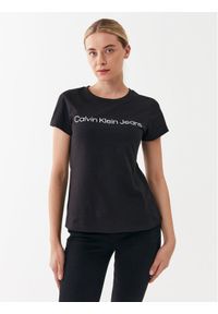 Calvin Klein Jeans T-Shirt J20J220253 Czarny Slim Fit. Kolor: czarny. Materiał: bawełna