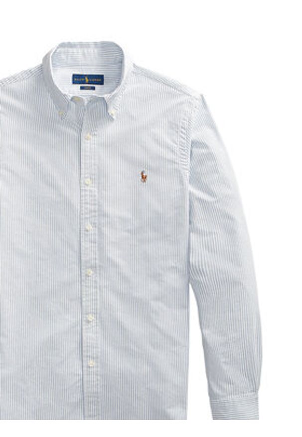 Polo Ralph Lauren Koszula Core Replen 710549084 Niebieski Slim Fit. Typ kołnierza: polo. Kolor: niebieski. Materiał: bawełna