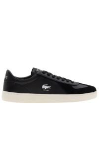Buty Lacoste Baseshot Pro 125 3 SMA 749SMA0063-454 - czarne. Okazja: na co dzień. Zapięcie: sznurówki. Kolor: czarny. Materiał: skóra, guma, zamsz. Szerokość cholewki: normalna. Wzór: aplikacja
