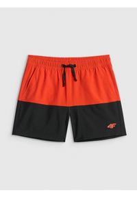 4f - 4F Spodenki plażowe boardshorty chłopięce - czerwone 158/164 (12-14 lat). Kolor: czerwony. Materiał: włókno #1