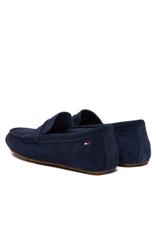 TOMMY HILFIGER - Tommy Hilfiger Mokasyny Flag Soft Suede Driver Loafer FW0FW08558 Granatowy. Kolor: niebieski. Materiał: skóra, zamsz