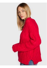 TwinSet - TWINSET Sweter 222TT3340 Czerwony Relaxed Fit. Kolor: czerwony. Materiał: syntetyk #3