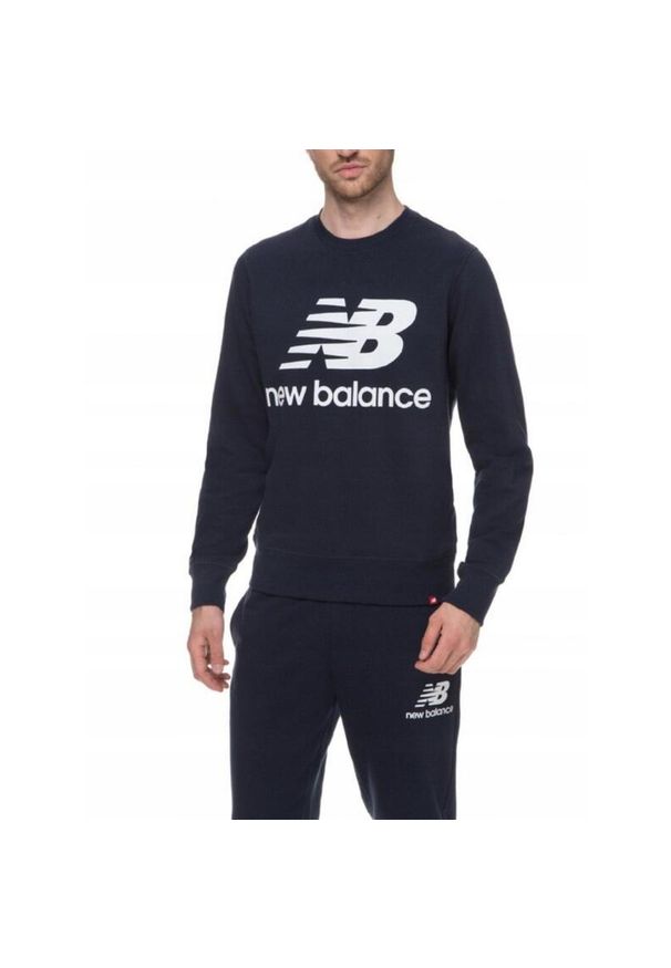 New Balance - Bluza na co dzień męska NEW BALANCE ciepła bez kaptura. Typ kołnierza: bez kaptura. Kolor: czarny. Sport: bieganie