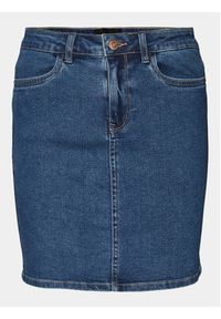 Vero Moda Spódnica jeansowa Luna 10279491 Niebieski Regular Fit. Kolor: niebieski. Materiał: jeans, bawełna