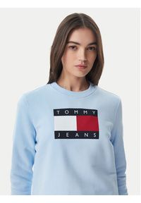 Tommy Jeans Bluza Flag DW0DW22564 Niebieski jasny Regular Fit. Kolor: niebieski. Materiał: bawełna #4