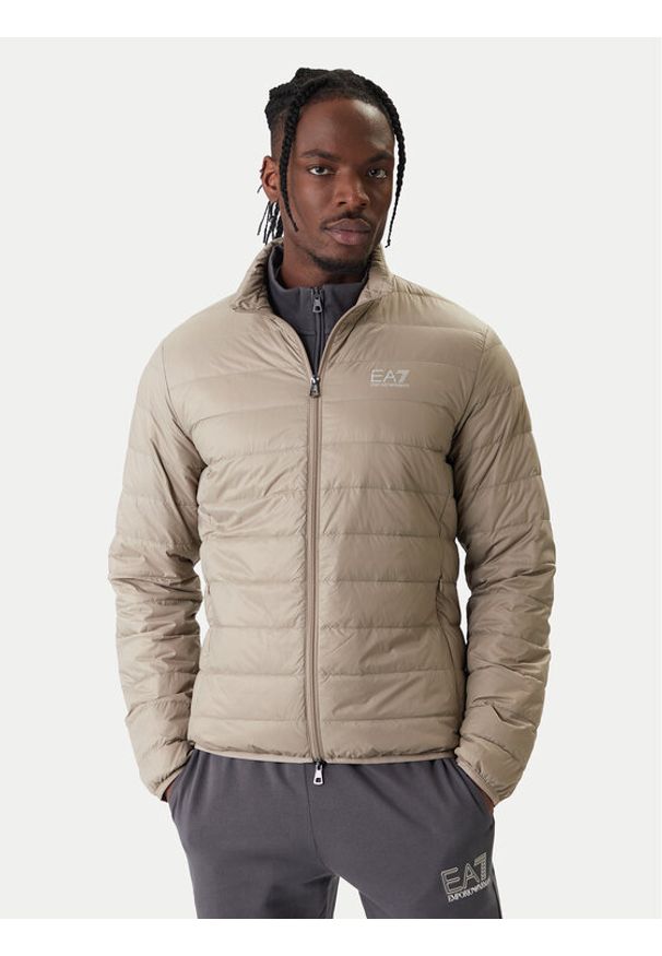 EA7 Emporio Armani Kurtka puchowa 8NPB23 PNGPZ U6167 Beżowy Regular Fit. Kolor: beżowy. Materiał: syntetyk