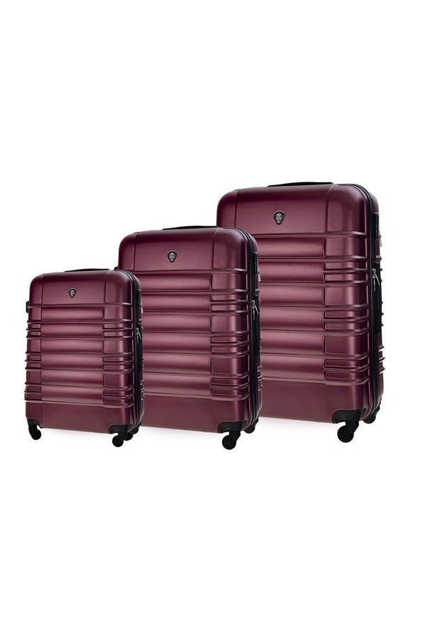 Solier - Zestaw walizek podróżnych STL838 burgundowy. Kolor: czerwony. Materiał: materiał