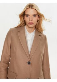 TOMMY HILFIGER - Tommy Hilfiger Płaszcz wełniany WW0WW42738 Brązowy Regular Fit. Kolor: brązowy. Materiał: wełna #4