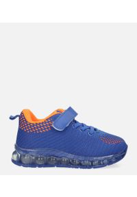 Casu - Niebieskie buty sportowe na rzep casu 918b. Zapięcie: rzepy. Kolor: pomarańczowy, niebieski, wielokolorowy