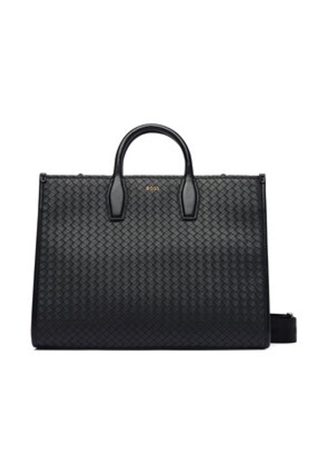 BOSS Torebka 50557997 Czarny. Kolor: czarny. Materiał: skórzane