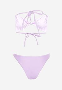 Born2be - Fioletowe Bikini Dwuczęściowe z Wiązaną Górą i Metalicznymi Kółeczkami Zorion. Kolor: fioletowy #3