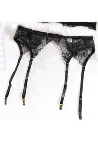 Intica - Koronkowy komplet bielizny trzyczęściowy regulowany Lizanne. Kolor: czarny. Materiał: koronka. Wzór: koronka #4