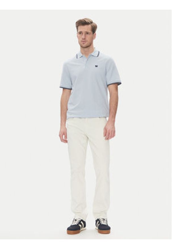 Wrangler Polo 112362830 Błękitny Regular Fit. Typ kołnierza: polo. Kolor: niebieski. Materiał: bawełna