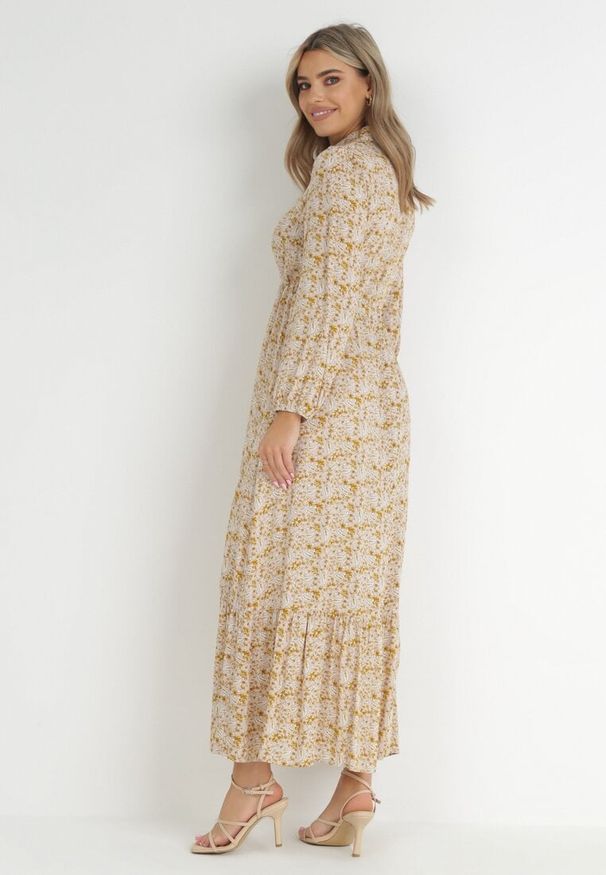 Born2be - Żółta Sukienka Basinna. Kolor: żółty. Typ sukienki: koszulowe. Styl: klasyczny, elegancki. Długość: maxi