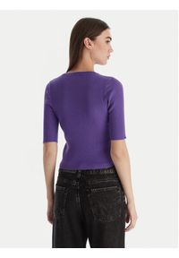 Pinko - PINKO Bluzka Tritone Maglia 102017 A18M Fioletowy Slim Fit. Kolor: fioletowy. Materiał: wełna #3
