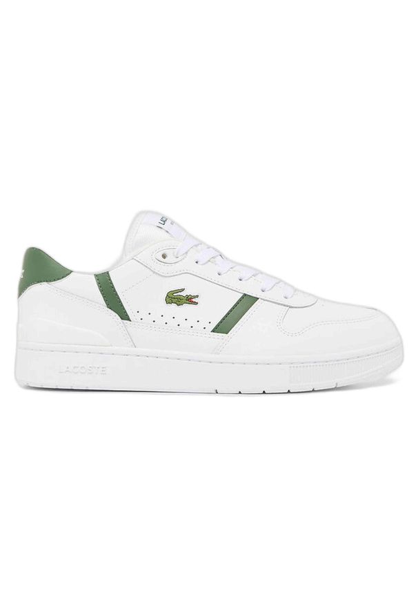 Buty Lacoste T-Clip Set białe i zielone. Kolor: wielokolorowy, biały, zielony. Materiał: skóra. Sport: fitness