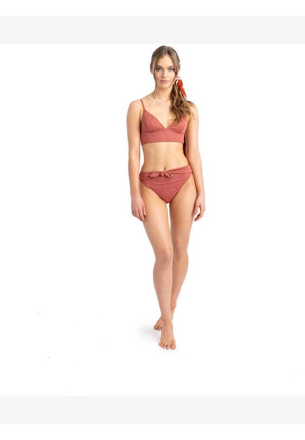 Dół od bikini Roxy Wild Babe. Kolor: brązowy. Materiał: nylon, elastan