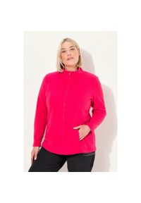 ULLA POPKEN - Damskie Bluza polarowa system modułowy do wpinania z recyklingu. Kolekcja: plus size. Kolor: różowy. Materiał: poliester, materiał #1