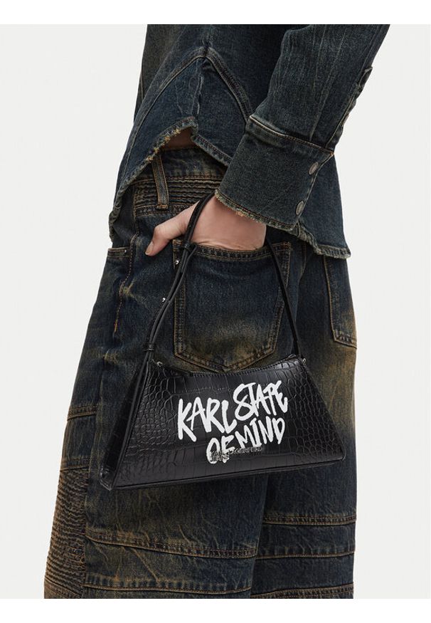 Karl Lagerfeld Jeans Torebka B3W30288 Czarny. Kolor: czarny. Materiał: skórzane