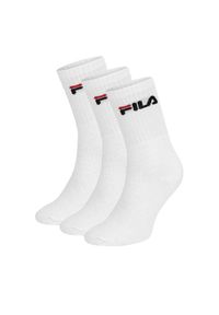Zestaw 3 par wysokich skarpet unisex Fila. Kolor: biały