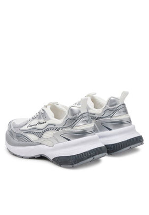 Emporio Armani Sneakersy X3X238 XR388 00520 Srebrny. Kolor: srebrny. Materiał: skóra