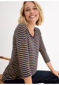 bonprix - Shirt ciążowy z bawełny organicznej (2 szt.). Kolekcja: moda ciążowa. Kolor: niebieski. Materiał: bawełna