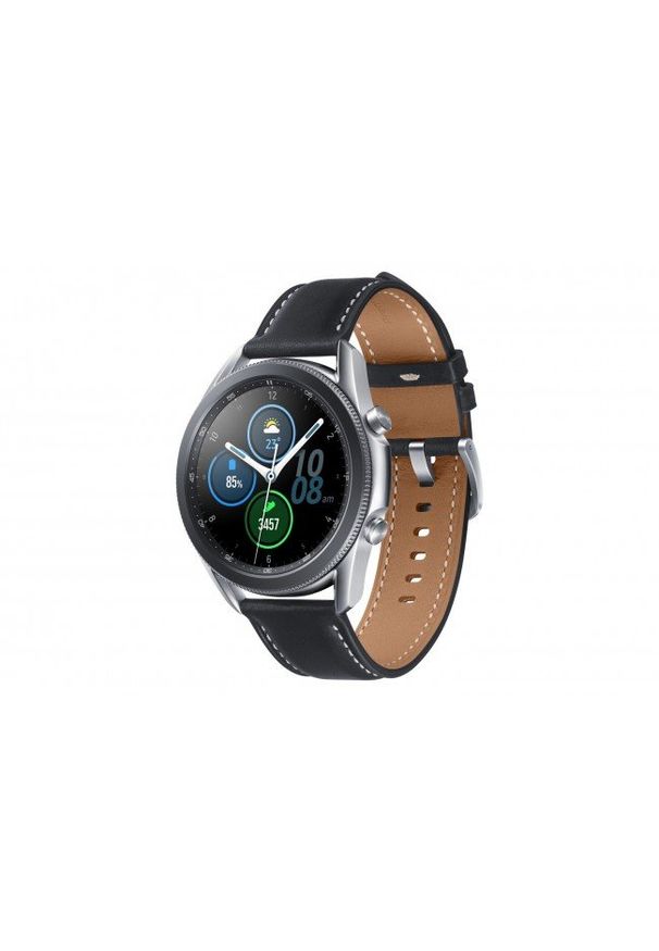 SAMSUNG - Smartwatch Samsung Galaxy Watch 3 45mm srebrny (R840). Rodzaj zegarka: smartwatch. Kolor: srebrny. Materiał: materiał, skóra. Styl: elegancki, casual, klasyczny, militarny