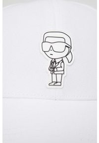Karl Lagerfeld czapka z daszkiem kolor biały z aplikacją. Kolor: biały. Wzór: aplikacja #2